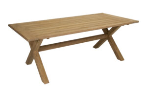 TEAK X LEG TABLE 2000mm