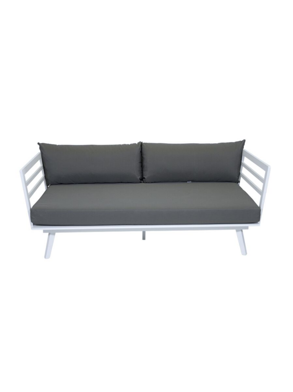 Palm Daybed White Frame with Graphite Cushion