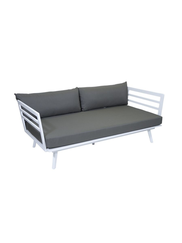 Palm Daybed White Frame with Graphite Cushion